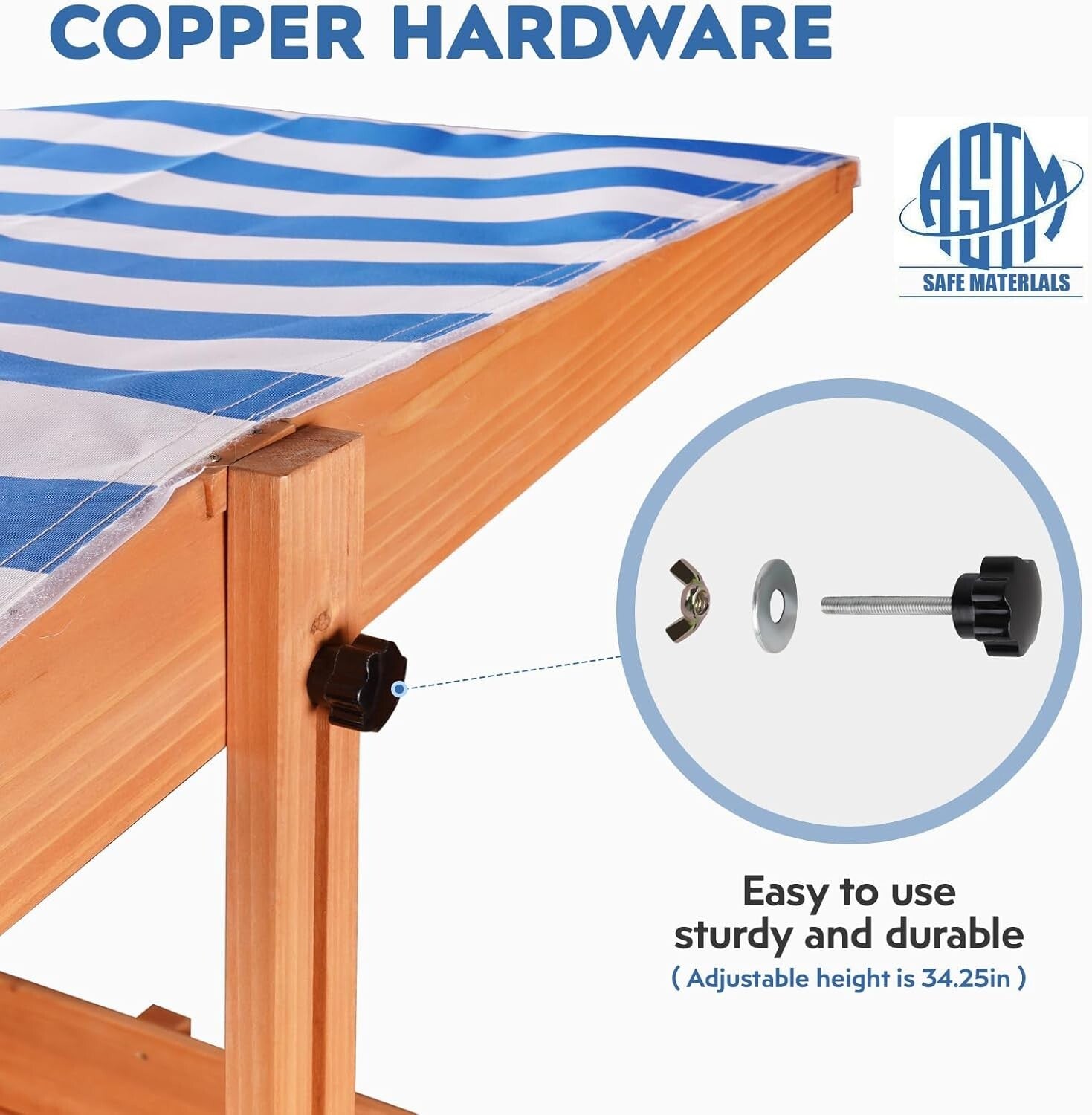 Multifunctional Kids Sandbox 47x47in - Fun & Safe Outdoor Play with Storage