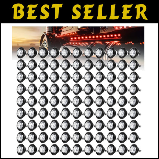 Durable 3/4 Inch LED Clearance Lights - Red & Clear Lens for Trucks/Trailers