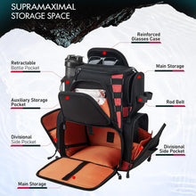 Load image into Gallery viewer, Comfortable Fishing Tackle Backpack with Adjustable Storage &amp; Reflective Strips