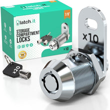Load image into Gallery viewer, Heavy Duty 7/8” RV Lock Set | 10 Metal Storage Locks and Keys | Quick Install