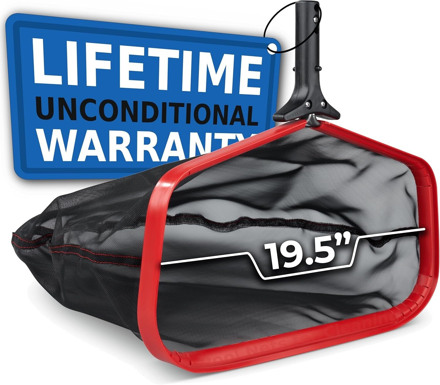 19" Fine Mesh Pool Net with Deep Bag - Fast & Efficient Skimming Solution