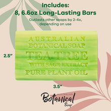 Load image into Gallery viewer, Triple Milled 6.6 OZ Tea Tree Soap with Sage Extract – Long-Lasting Luxury Bars