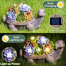 Load image into Gallery viewer, Vibrant Solar Turtle Statue for Gardens - Handmade Gift for Mom or Friends