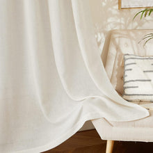 Load image into Gallery viewer, Elegant Linen Grommet Curtains 63" Long - 2 Panels for Light Filtering Privacy