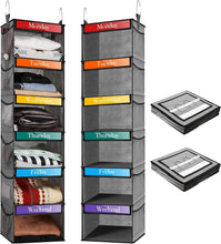 Load image into Gallery viewer, Durable Weekly Clothes Organizer - 2 Pack Hanging Design for Kid's Closet