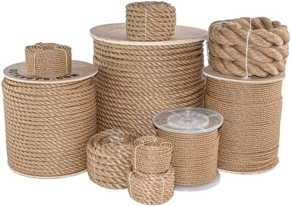 Premium Twisted Polypropylene 'UnManila' Rope - 1.5" x 50ft - Durable Tan Uti...