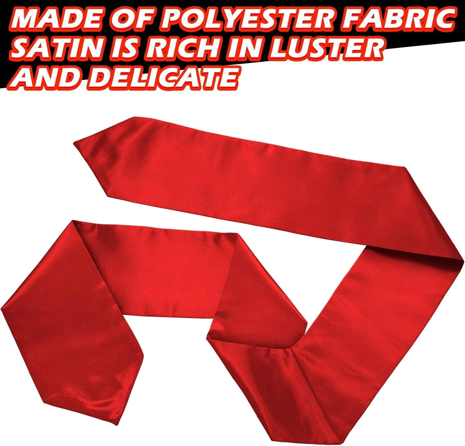 12-Piece Satin Graduation Sashes - Unisex 70-Inch Blank Stoles for Customization
