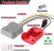 Load image into Gallery viewer, Step Down Converter for Milwaukee Batteries: Includes Fuse &amp; Easy Wiring