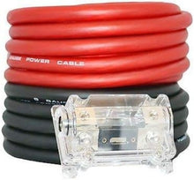 Load image into Gallery viewer, UltraFlex 50 Ft. 0 Gauge CCA Power/Ground Wire with Fuse Holder - Red &amp; Black