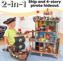 Load image into Gallery viewer, Pirate's Cove Adventure Set: Wooden Ship with Sounds, Lights, and 17 Accessories
