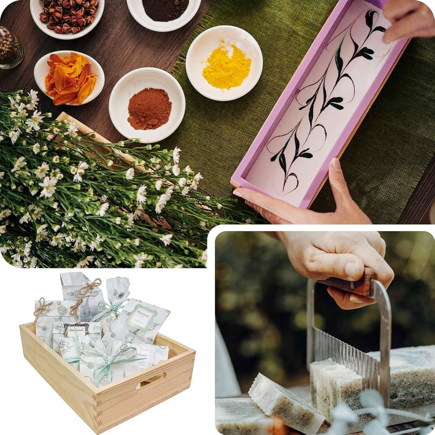 Durable Soap-Making Kit with Silicone Molds & Gift Bags - Perfect for Beginners