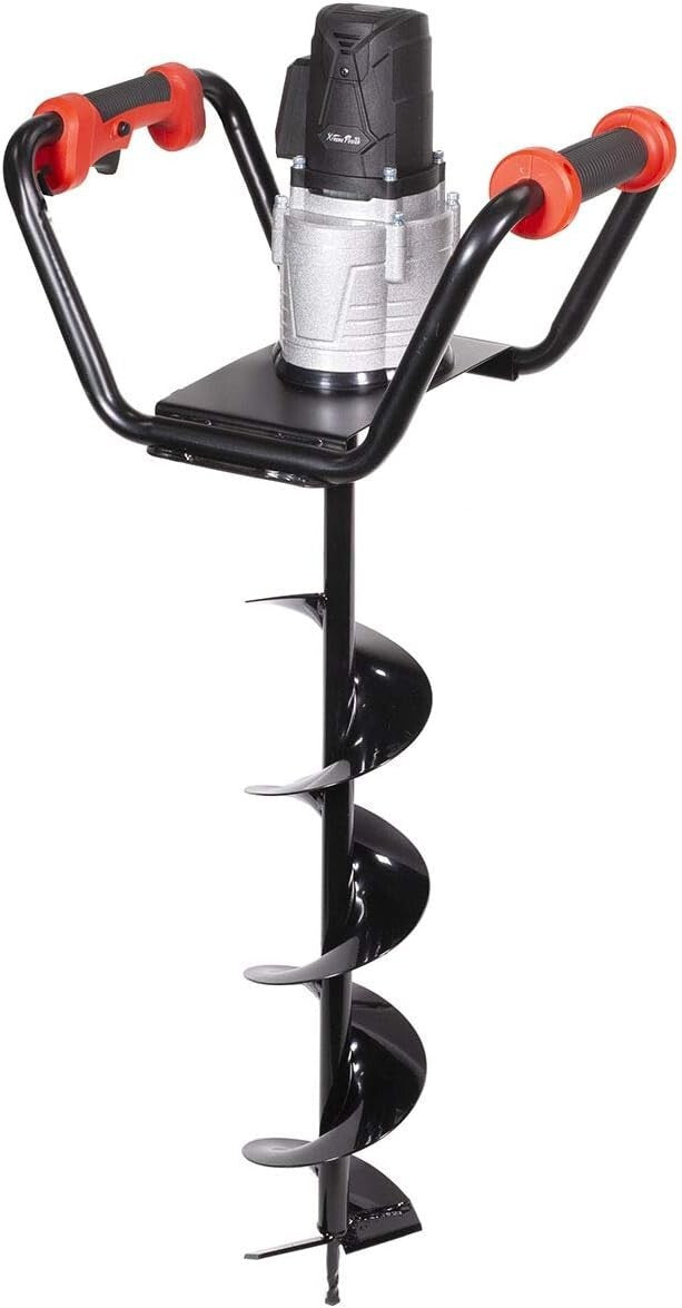 1500W Powerful Electric Post Hole Digger with Ergonomic Handles & Safety Lock