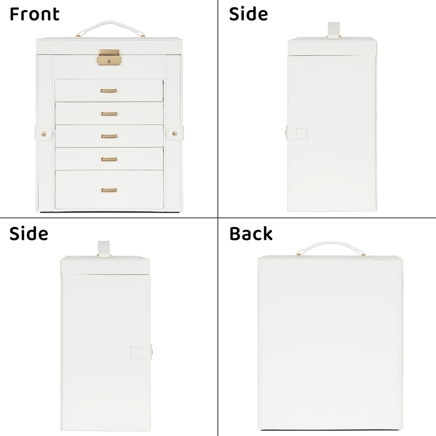 Elegant 6-Tier Lockable Jewelry Box with Mirror - Perfect Storage for Women