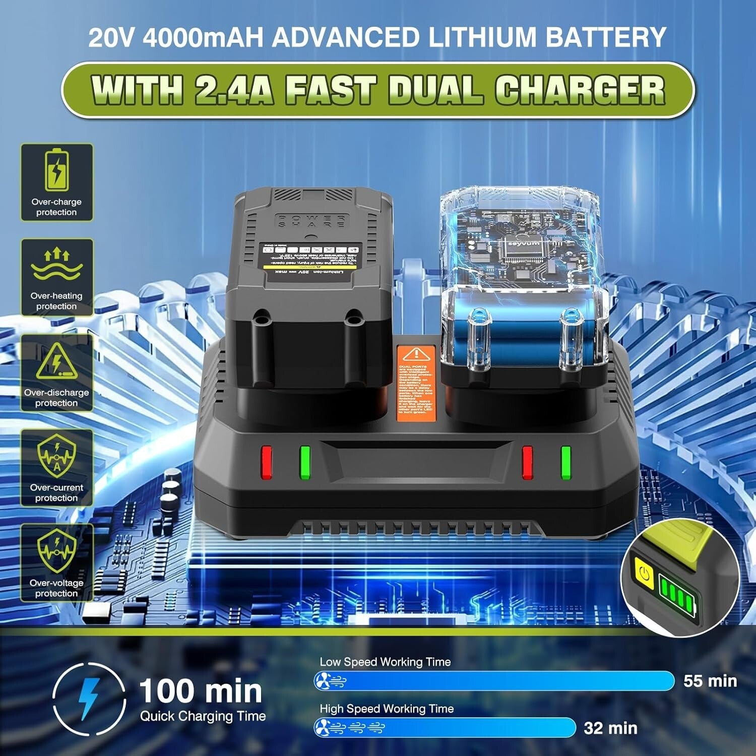 Effortless Cutting: 40V 16-Inch Chainsaw with Auto Oiling & Tool-Free Tensioning