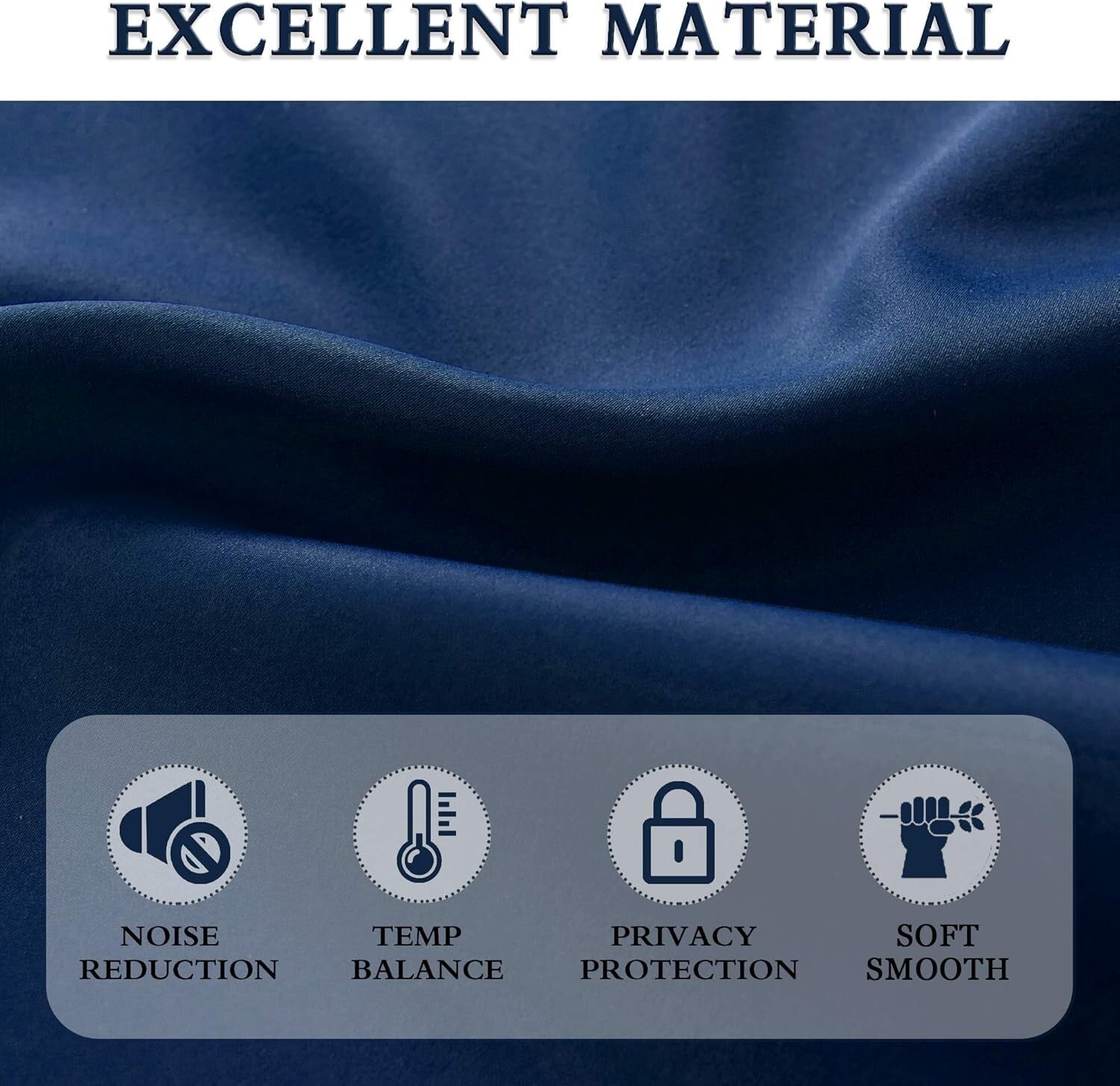 Elegant Navy Blue Blackout Drapes 84” Long, 60” Wide - Perfect for Modern Rooms