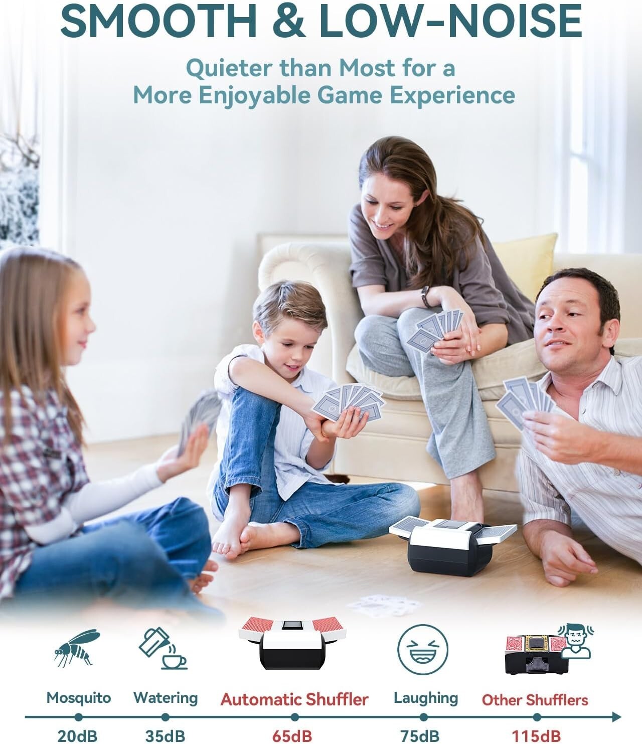 Innovative Low Noise Card Shuffling Machine - USB-C Rechargeable for Easy Use