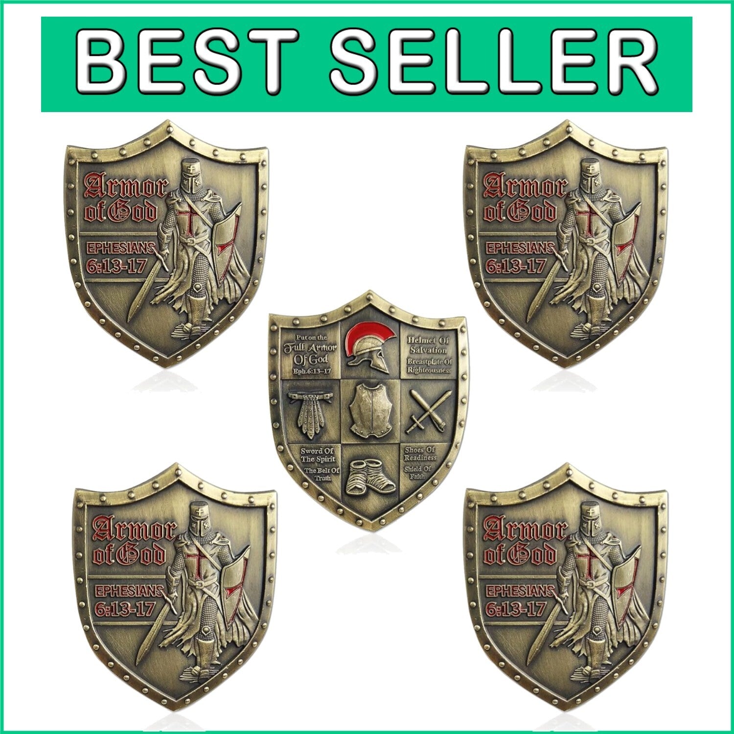 Military Appreciation Challenge Coins - Armor of God for Daily Faith Reminders