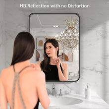 Load image into Gallery viewer, Contemporary Rectangular Bathroom Mirror in Matte Black - Shatterproof &amp; Secure