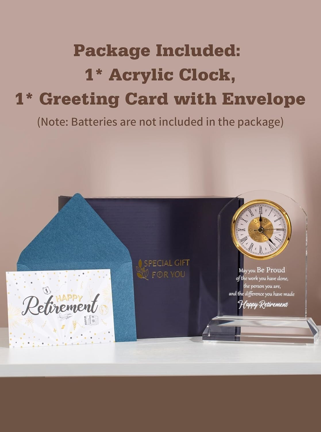Elegant Quartz Desk Clock with Plaque - Perfect Retirement Gift for Loved Ones