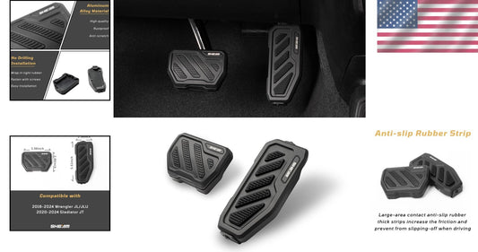 Easy Install Anti-Slip Brake & Gas Pedal Covers for Wrangler JL/JLU & Gladiator