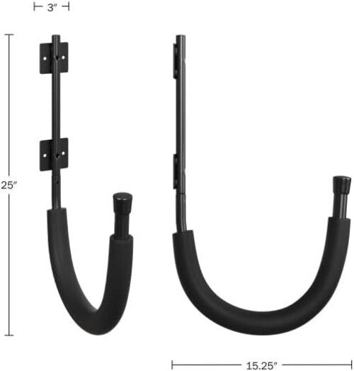 4-Pair Premium Kayak Storage Hooks for Paddleboards and Surfboards - Black