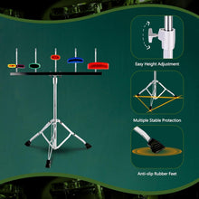 Load image into Gallery viewer, Professional Jam Block Percussion Stand - Stable Double Brace &amp; Cowbell Holder
