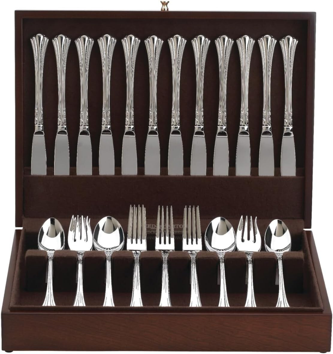 Slimline Mahogany Flatware Chest with Hinge - Ideal for Tarnish-Free Storage