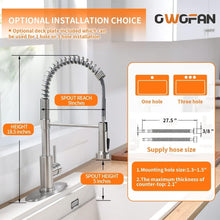 Load image into Gallery viewer, Brushed Nickel Pull Down Kitchen Faucet with 360° Swivel Sprayer - Easy Install