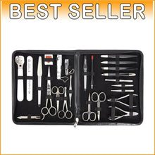 Load image into Gallery viewer, Premium Stainless Steel Manicure &amp; Pedicure Kit – 23 Tools for Nail Perfection