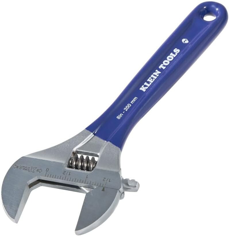 Extra Wide Jaw 8-Inch Adjustable Wrench - Induction Hardened Steel Craftsmanship