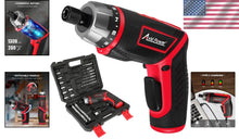 Load image into Gallery viewer, Compact 4V Electric Screwdriver Kit with 200 RPM Speed &amp; Dual Position Handle