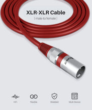 Load image into Gallery viewer, Multi-Colored 6ft XLR Male to Female Cables - 6-Pack for Musicians &amp; Podcasters