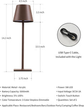 Load image into Gallery viewer, Waterproof Table Lamps - Modern Cordless 2 Pack with Adjustable Brightness