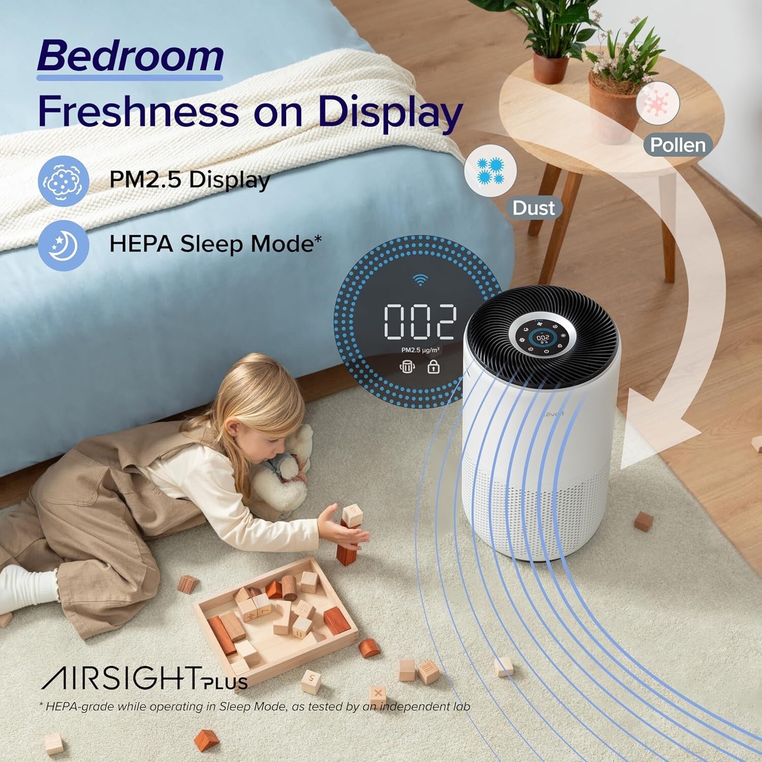 Automatic Air Purifier with Sleep Mode - Smart WiFi & Voice Control Capability