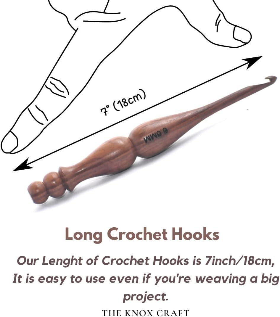 Set of 13 Handmade Rosewood Crochet Hooks - Smooth & Comfortable Knitting Tools