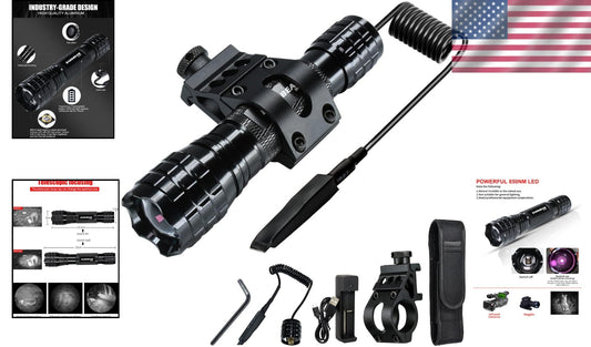 Adjustable Focus Infrared 850nm Flashlight - Perfect for Hunting and Observation