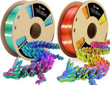 Load image into Gallery viewer, Moisture-Proof Tricolor Silk PLA 3D Filament 1.75mm - Ideal for Stunning Prints