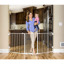 Load image into Gallery viewer, Metal 76-Inch Baby Gate with Latch Closure - Ideal for Toddler &amp; Dog Safety