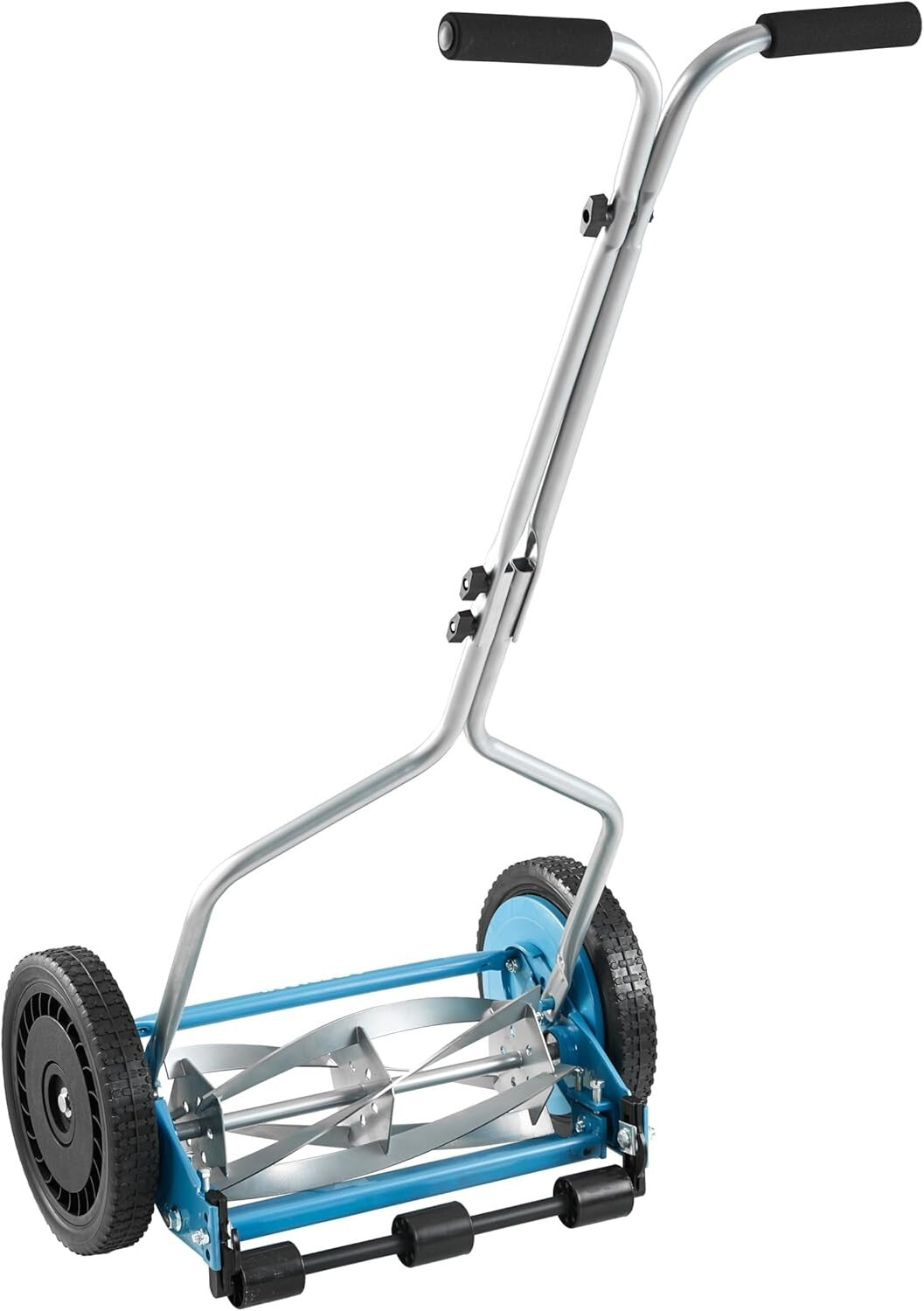 14-Inch 5-Blade Manual Push Reel Lawn Mower with Sharpener - Eco-Friendly Care
