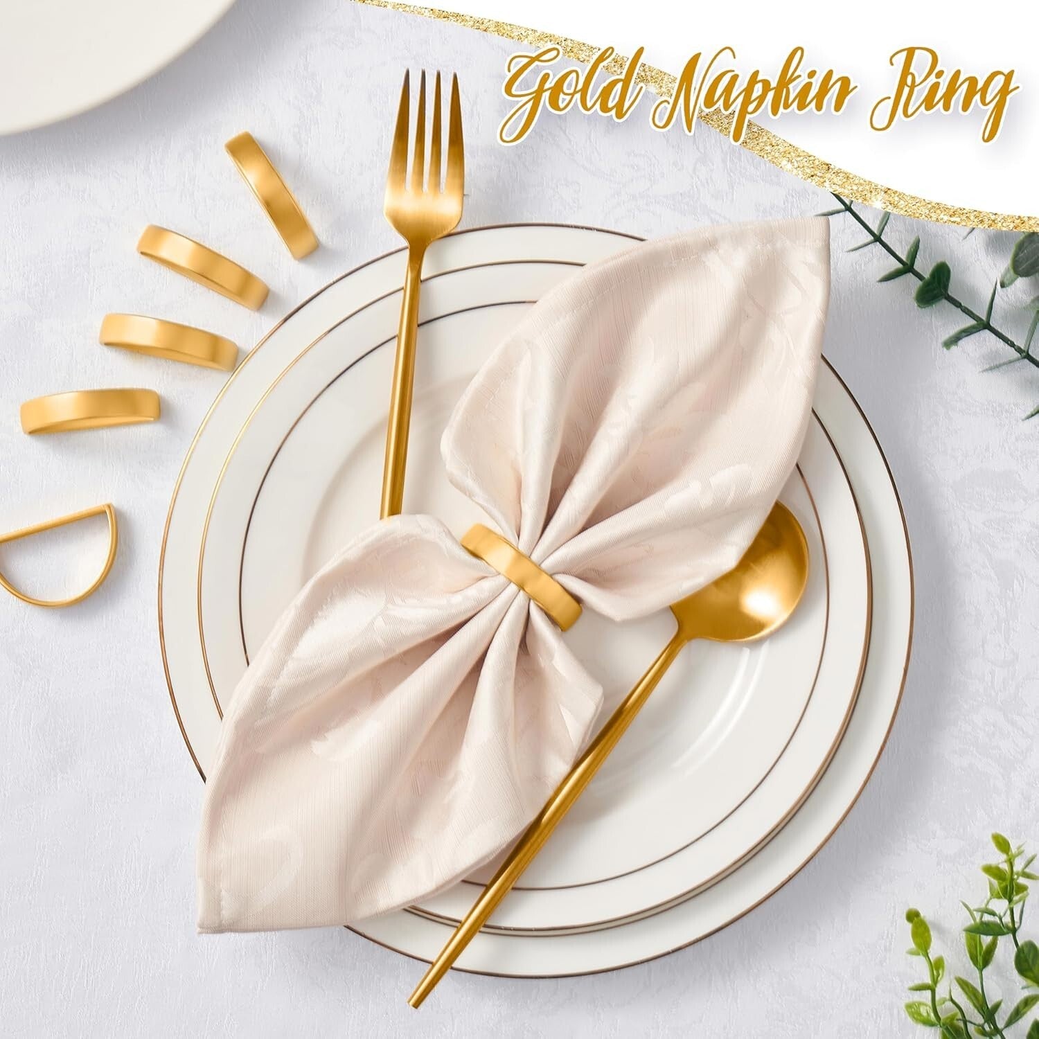 Elegant Gifting - 200 Matte Gold Napkin Rings in Luxe Packaging for Special Days