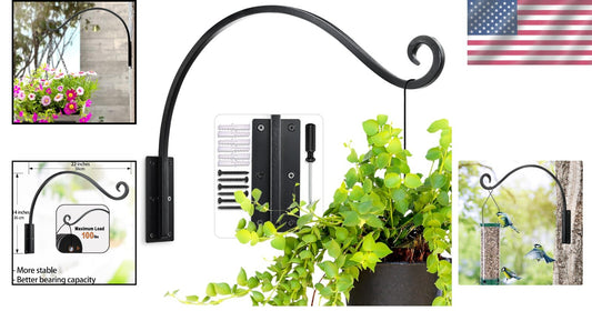 Durable Outdoor Hanging Plant Hook for Flower Pots and Bird Feeders - 100 lbs