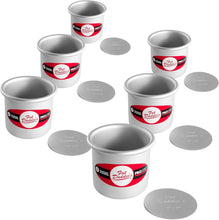 Load image into Gallery viewer, Professional-Grade Anodized Aluminum Round Cake Pans, 3x3 Inches, Set of 6