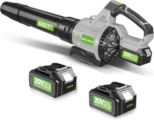 Load image into Gallery viewer, High-Power Cordless Leaf Blower with Adjustable Speed &amp; Battery Charger Included