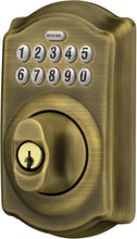 Load image into Gallery viewer, Antique Brass Keyless Entry Lock with Illuminated Keypad for Enhanced Security