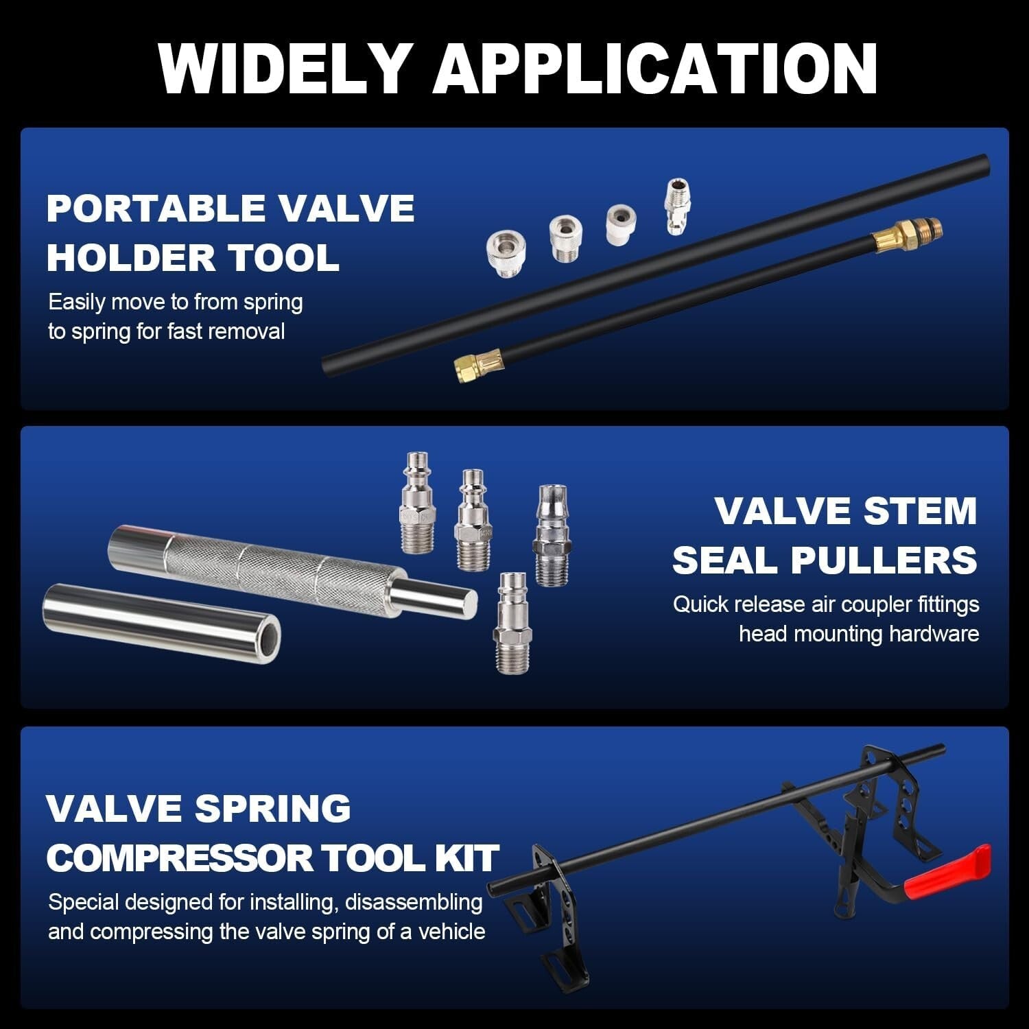 Universal Valve Spring Compressor for OHV/OHC Engines - Heavy-Duty Tool Kit