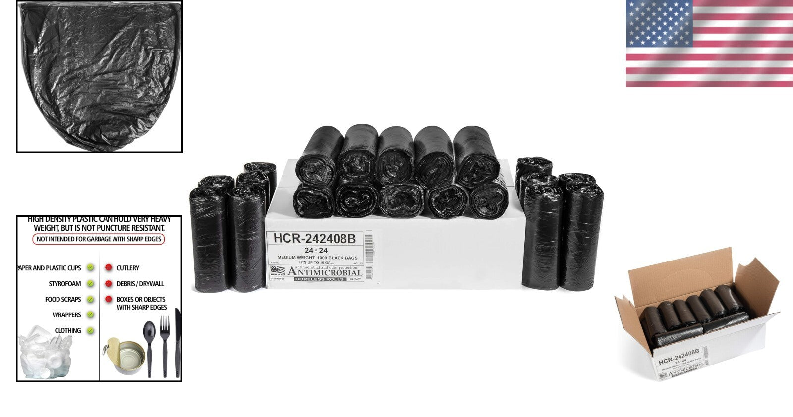 Cost-Effective 10 Gallon High Density Trash Bags - 1000 Count for Recycling