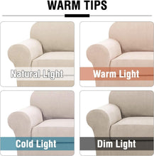 Load image into Gallery viewer, Custom Fit Natural Stretch Slipcovers for 2 Cushion Loveseat - Easy Care Design