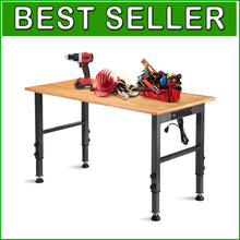 Load image into Gallery viewer, Multi-Level Height Adjustable Workbench with 4 AC Outlets for Garage and Home