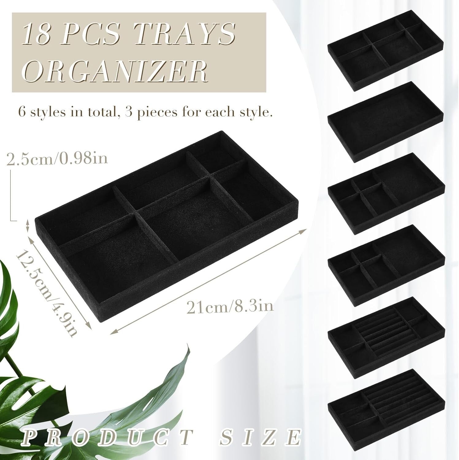 Versatile Stackable Velvet Jewelry Organizer - 18 Tray Set for All Occasions
