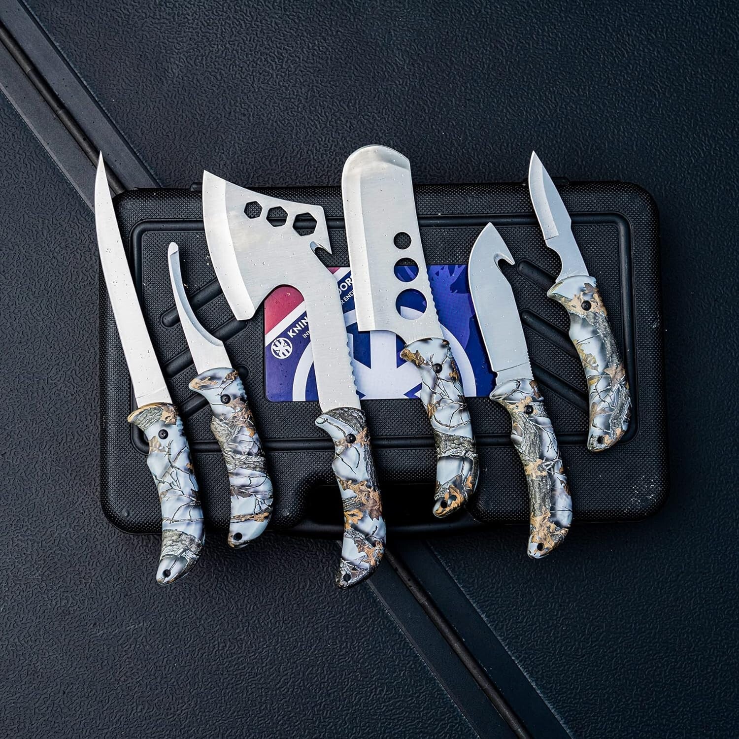 12-Piece Hunting Knife Set - Portable Field Dressing Kit with Ergonomic Handle